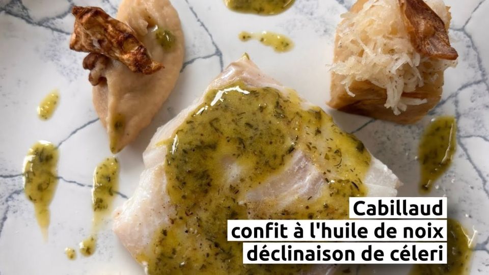 A feu doux : Le Plan B #03 Cabillaud confit à l'huile de noix et déclinaison de céleri