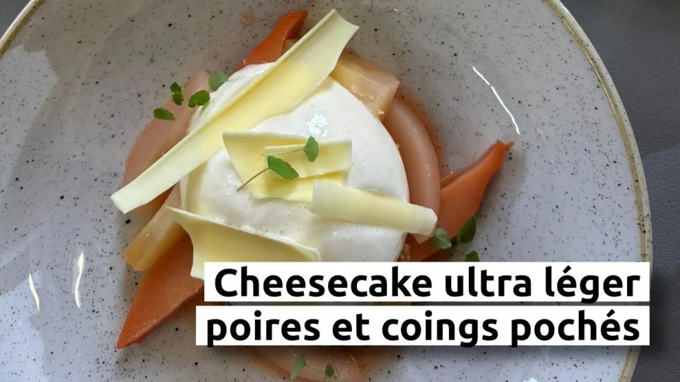 A feu doux : La Réserve #05 Cheesecake ultra léger, poires et coings pochés