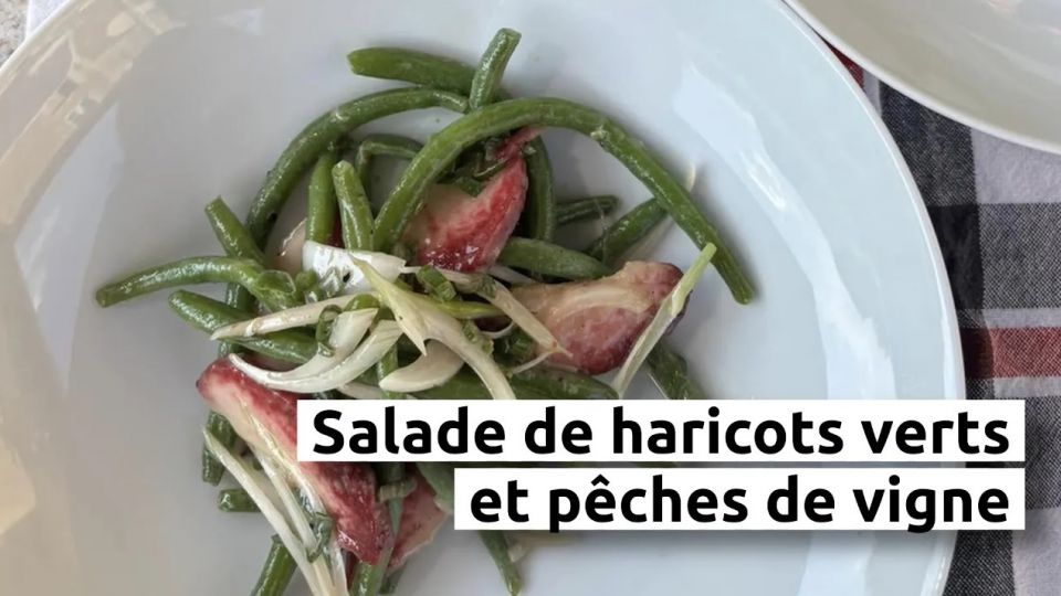 A feu doux : Mimi Cuisine #02 Salade de haricots verts et pêches de vigne