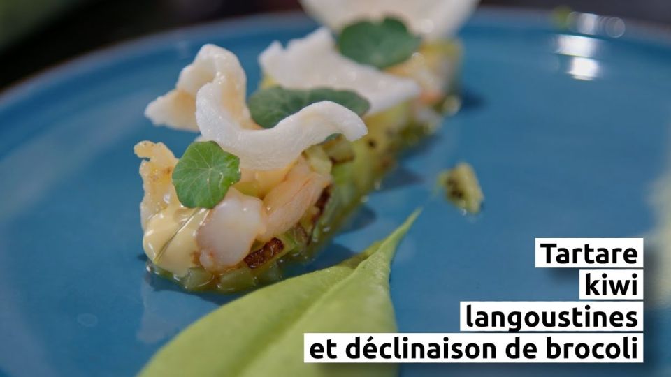 A feu doux : Racines #02 Tartare de kiwi, langoustines et déclinaison de brocoli