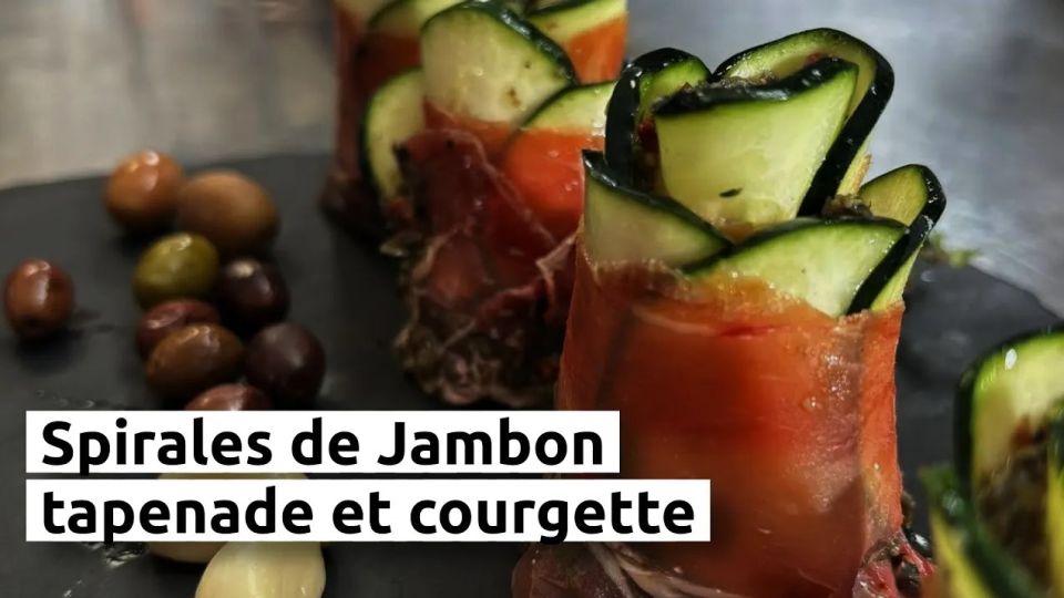 A feu doux : Les Fines Herbes #01 Spirales de Jambon à la tapenade et courgette