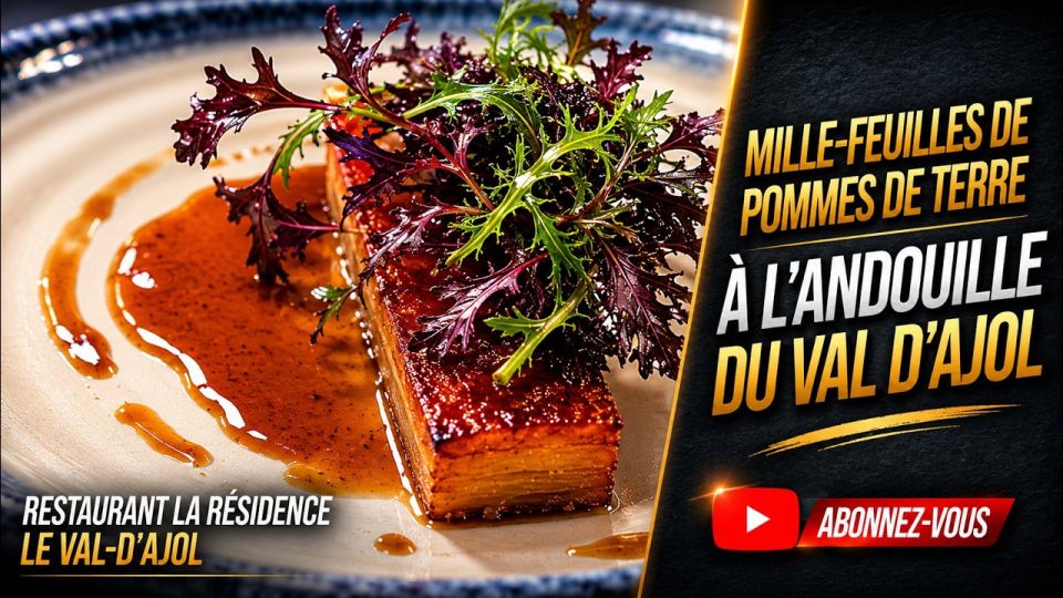 A feu doux : La Résidence #02 Mille-feuille de pommes de terre à l'andouille du Val d'Ajol