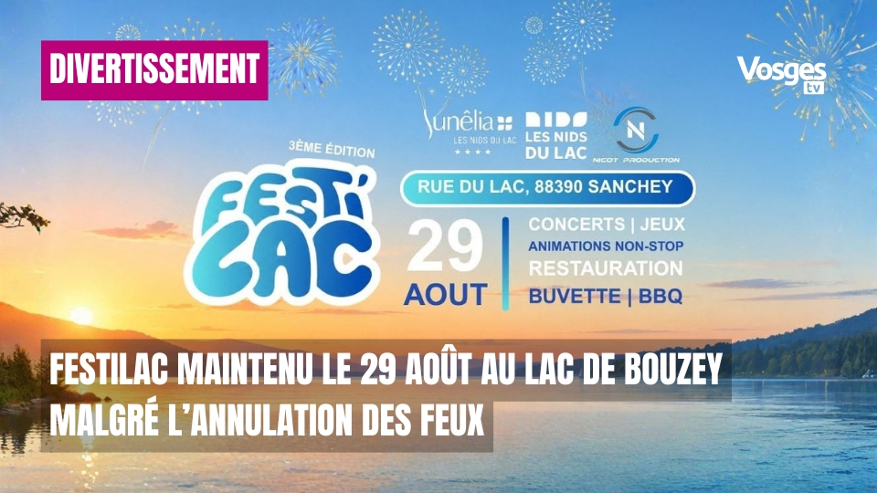 FestiLac maintenu le 29 août au lac de Bouzey malgré l’annulation des feux